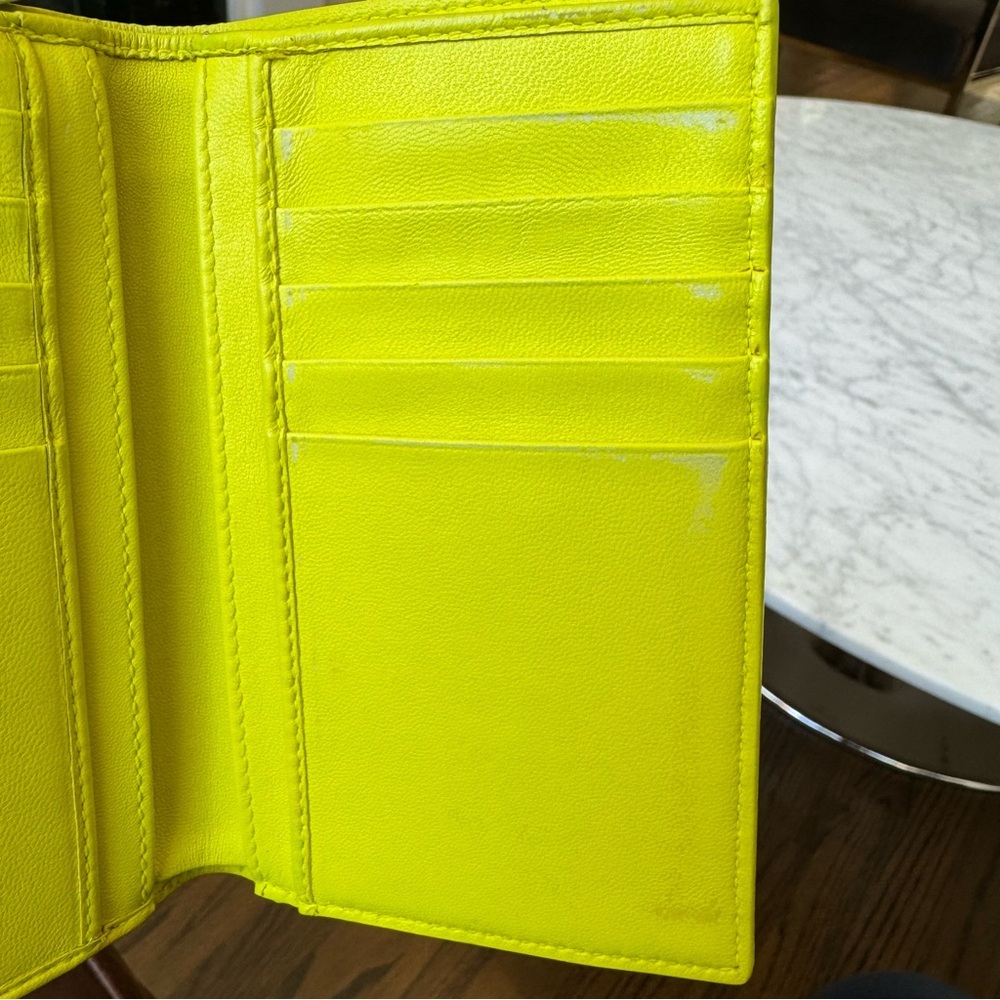 Christian Dior Cannage Wallet Leather Purse Yellow - Picture 7 of 11